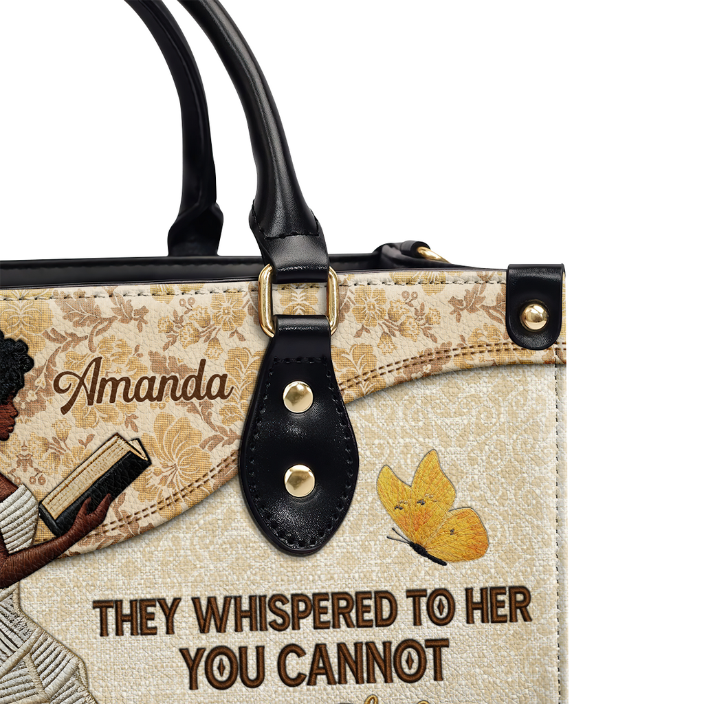 I Am The Storm Afro Girl Book Lover - Personalized Leather Handbag