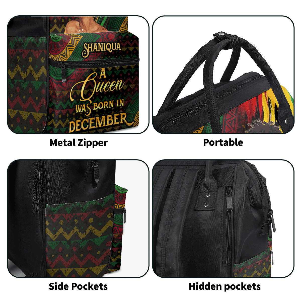 A Beautiful Black Queen - Personalized Duckbilled Backpack