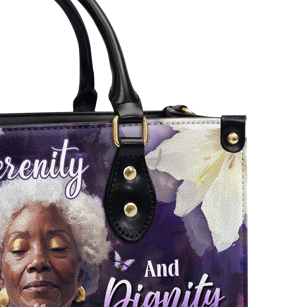 She Is Clothed In Strength And Dignity - Personalized Leather Handbag