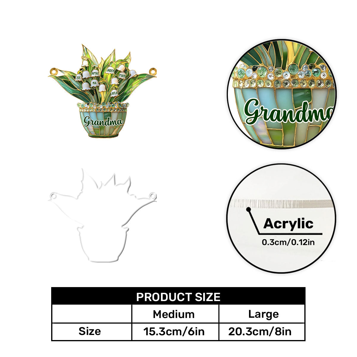 Blooming With Grandma’s Love - Personalized Acrylic Suncatcher