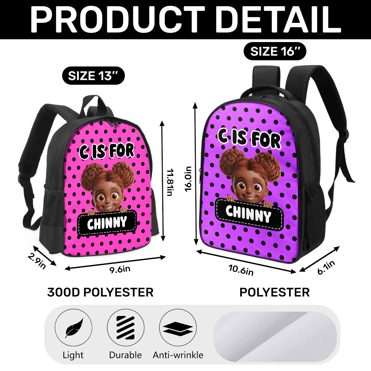 C Is For - Personalized Kid's School Backpack