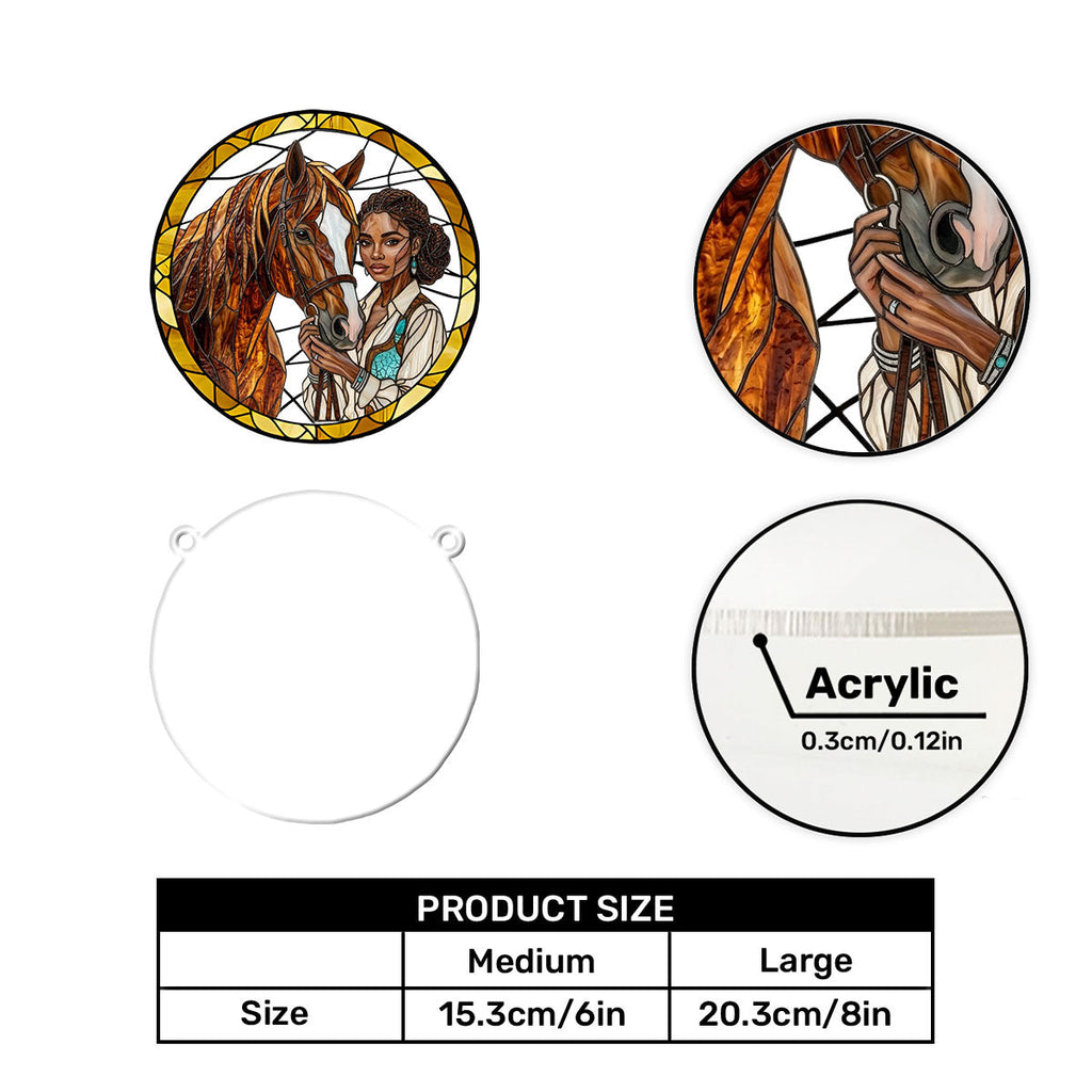 Custom Horse Photo To Style Suncatcher - Personalized Acrylic Suncatcher