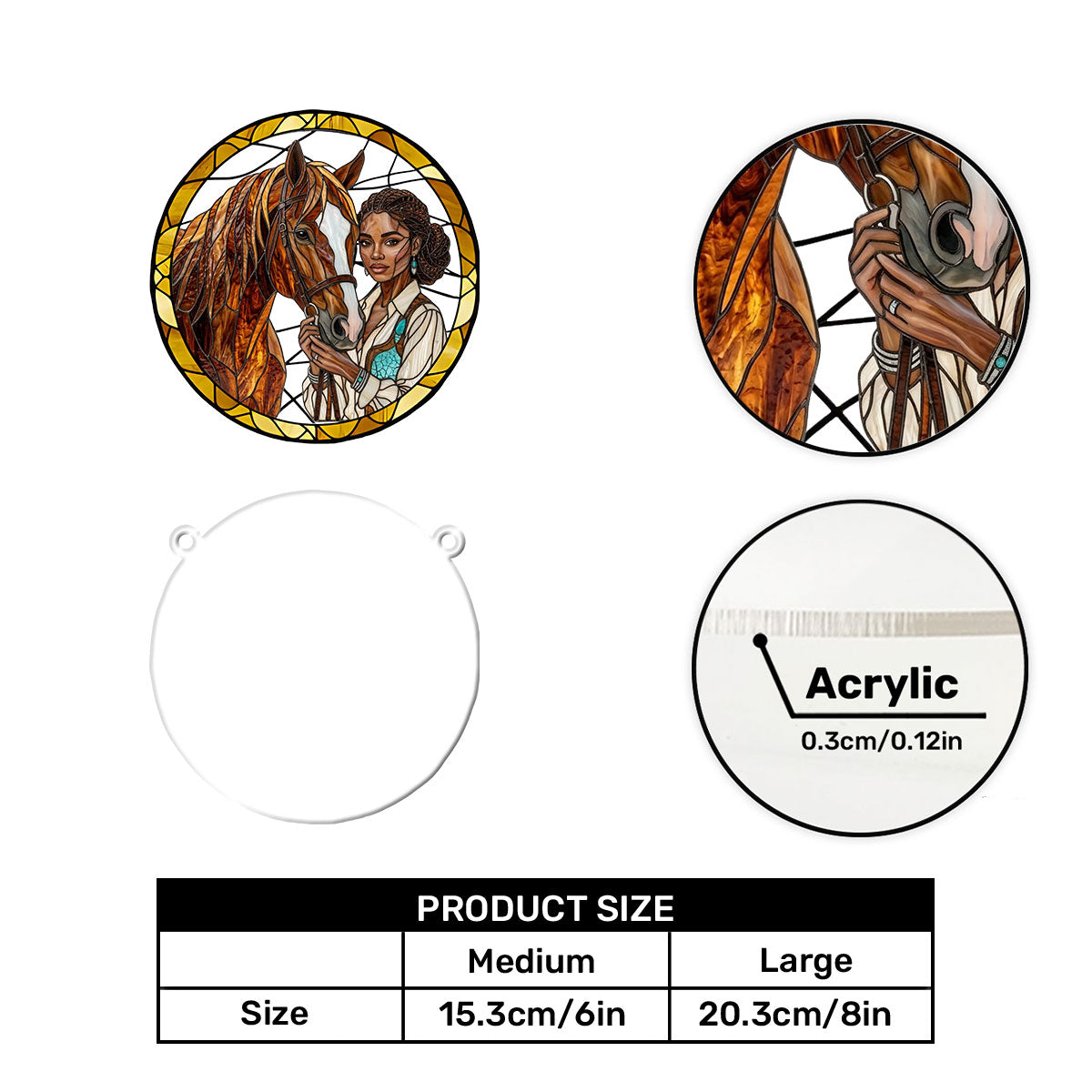 Custom Horse Photo To Style Suncatcher - Personalized Acrylic Suncatcher