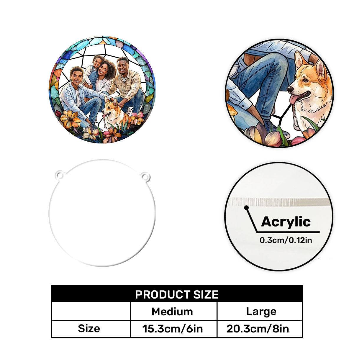Custom Photo Style Suncatcher For Family And Bestie - Personalized Acrylic Suncatcher