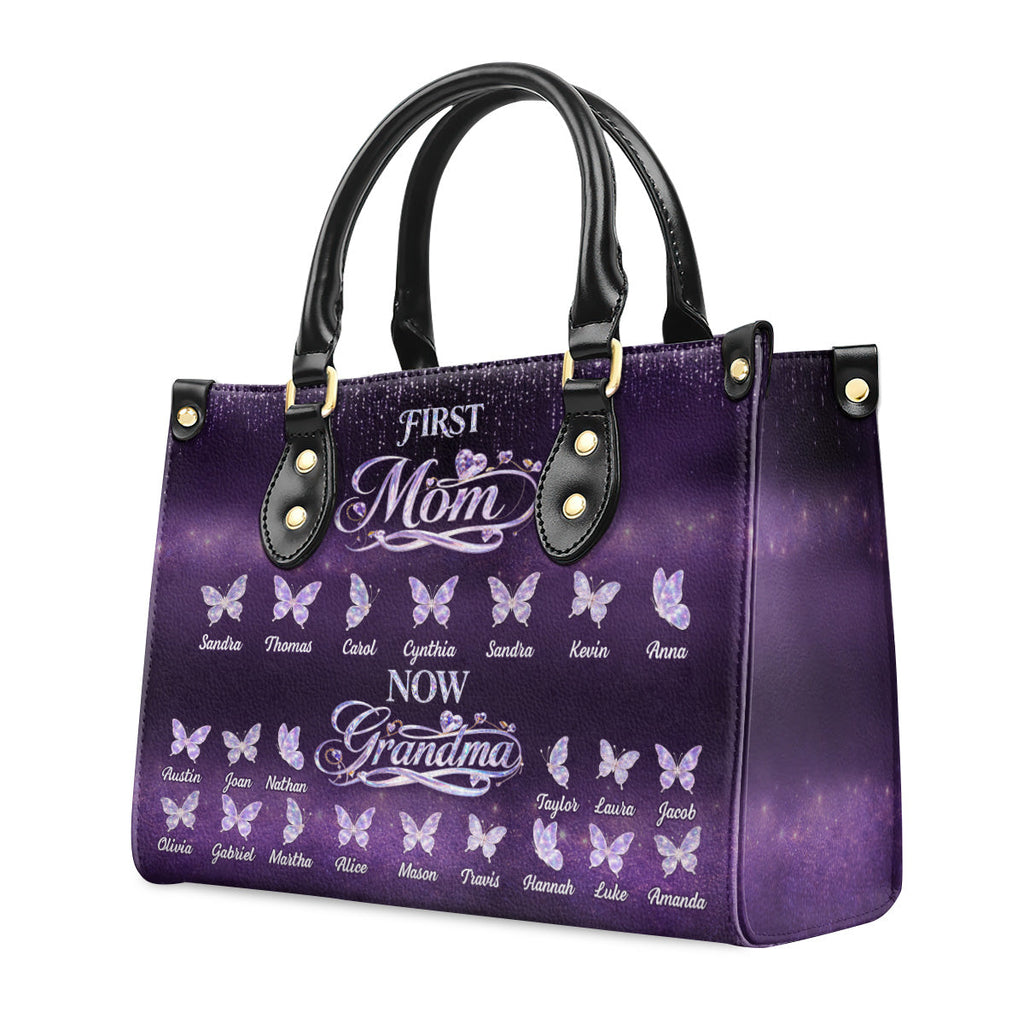 First Mom Now Grandma - Personalized Leather Handbag