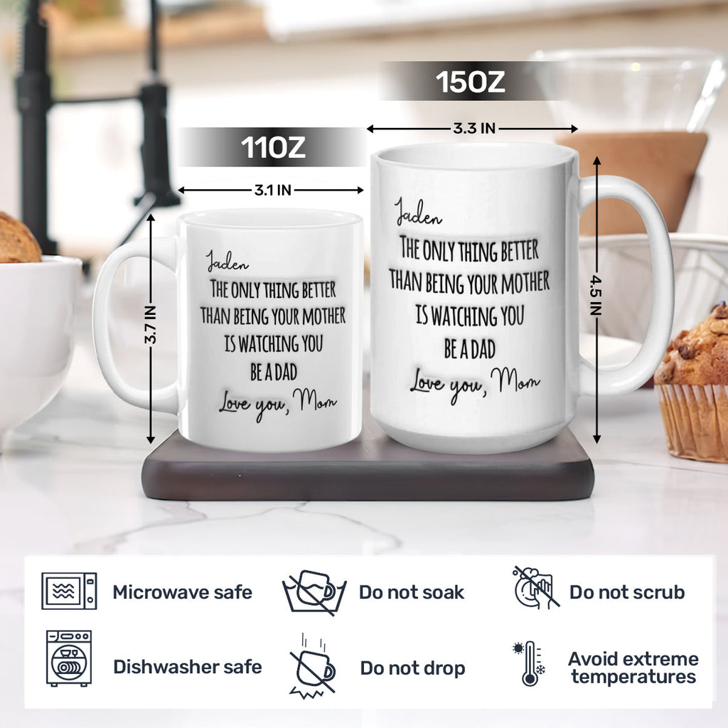 Watching My Son - Personalized Ceramic Coffee Mug