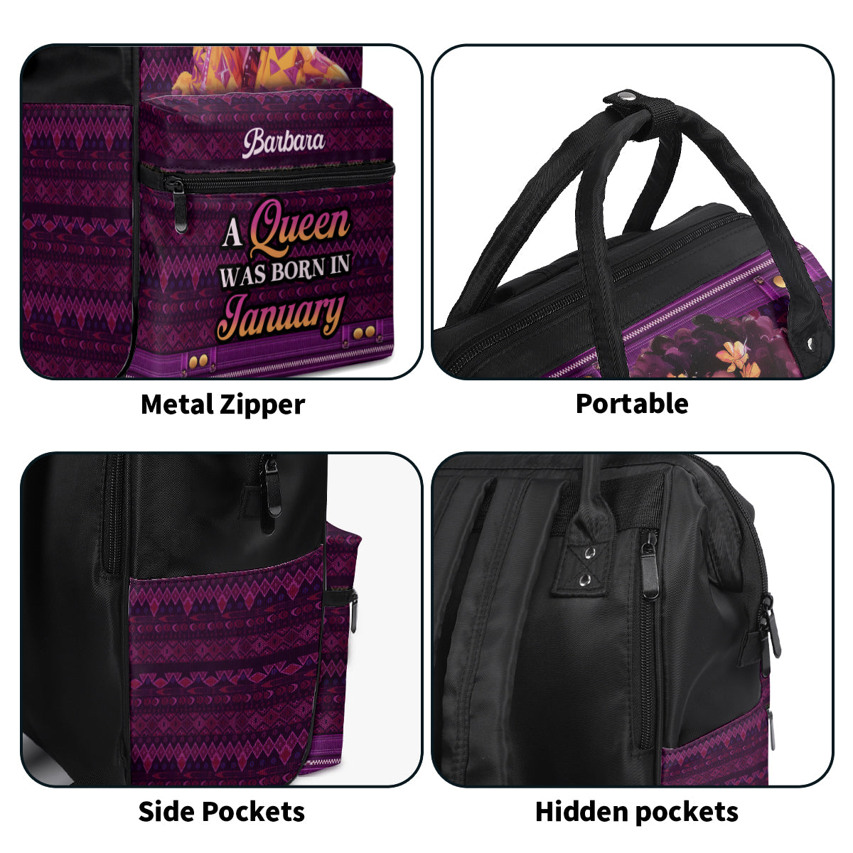 Black Queen - Personalized Duckbilled Backpack