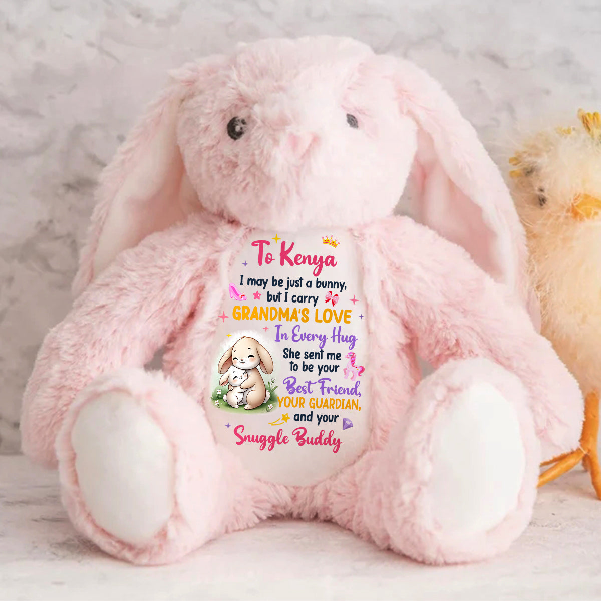 I Carry Love In Every Hug - Personalized Stuffed Bunny