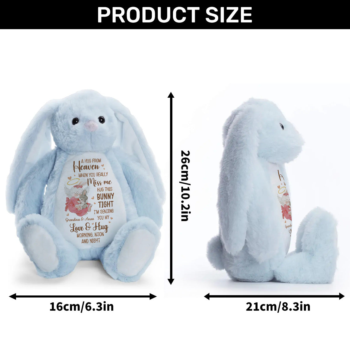A Hug From Heaven - Personalized Stuffed Bunny