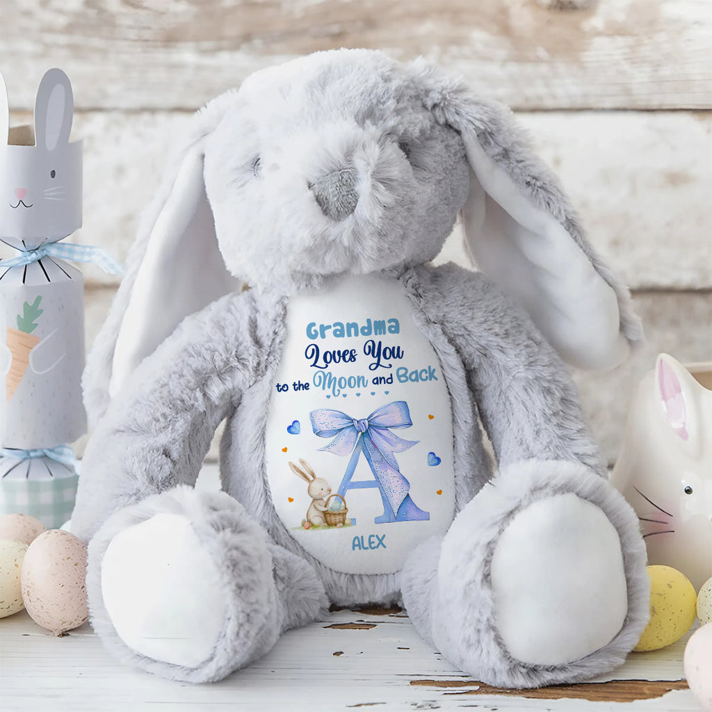 Grandma Loves You To The Moon And Back - Personalized Stuffed Bunny