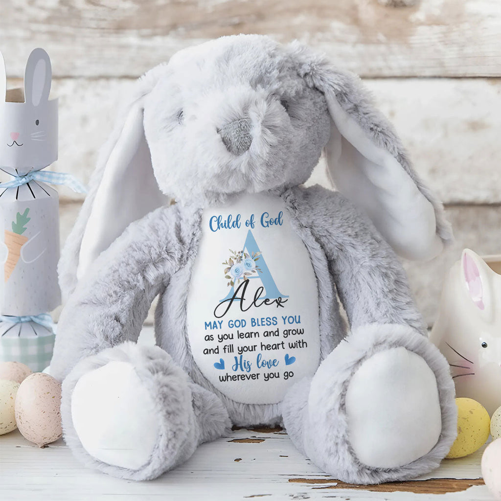 May God Bless You - Personalized Stuffed Bunny