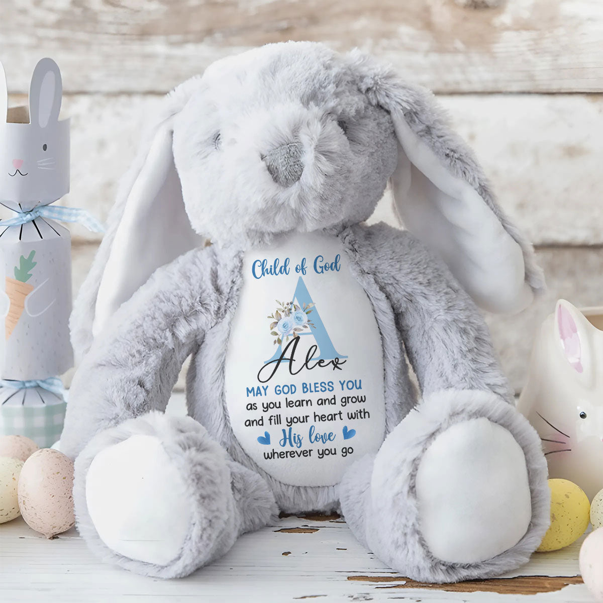 May God Bless You - Personalized Stuffed Bunny