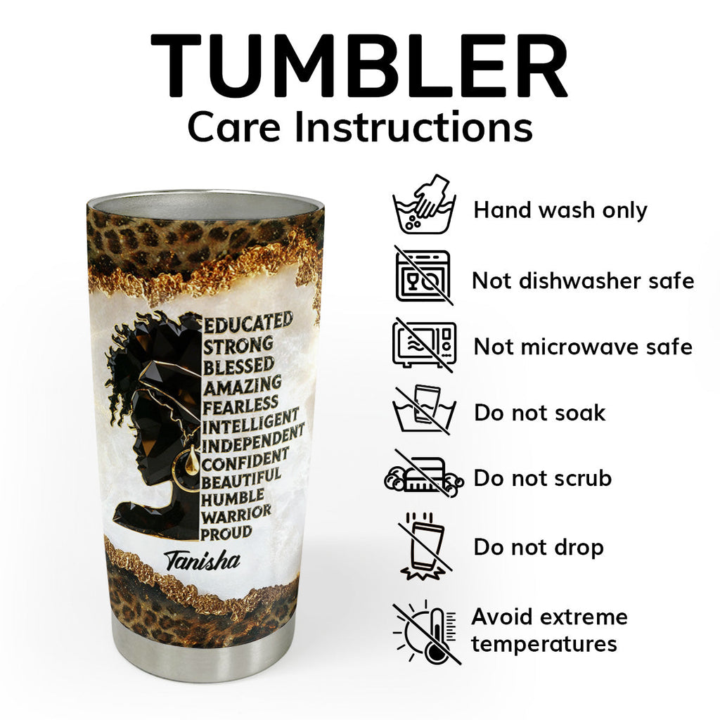 Black And Proud - Personalized Stainless Steel Tumbler