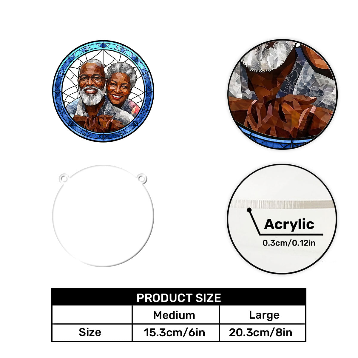 Custom Photo Portrait Couple Family  - Personalized Acrylic Suncatcher
