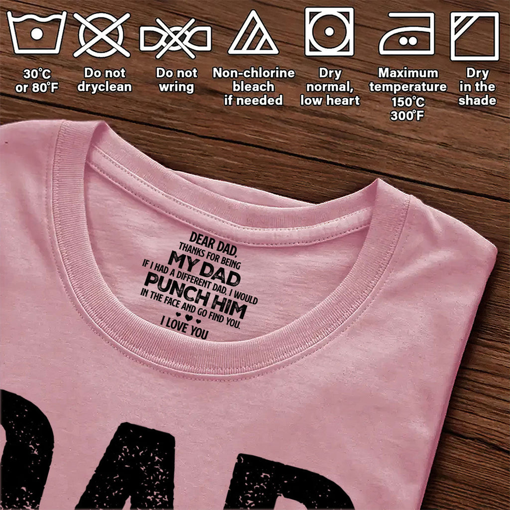 Dad The Man The Myth The Legend - Personalized Shirt With Design Inner Neck And Front