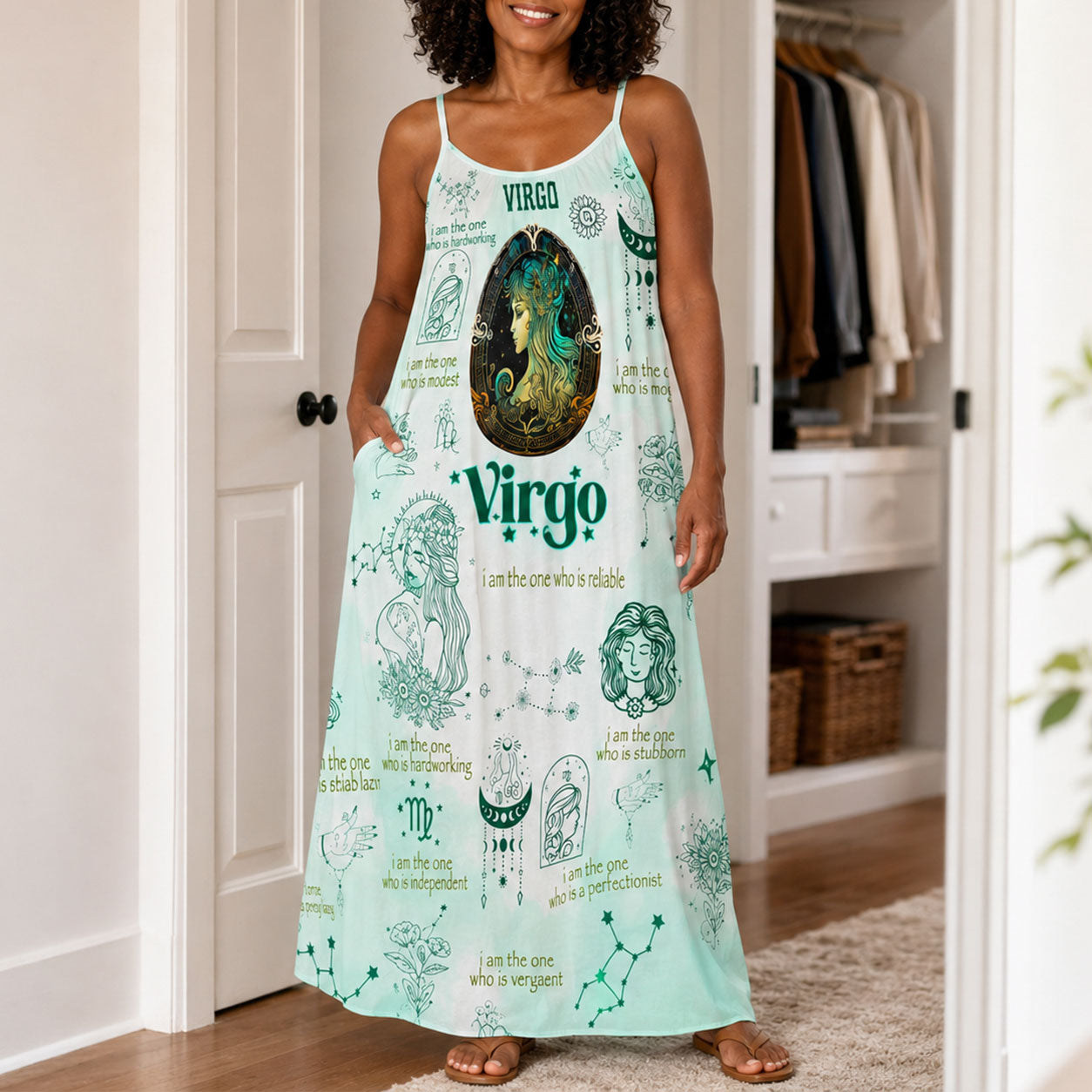 12 Zodiac Signs - Personalized Backless Cami Maxi Dress