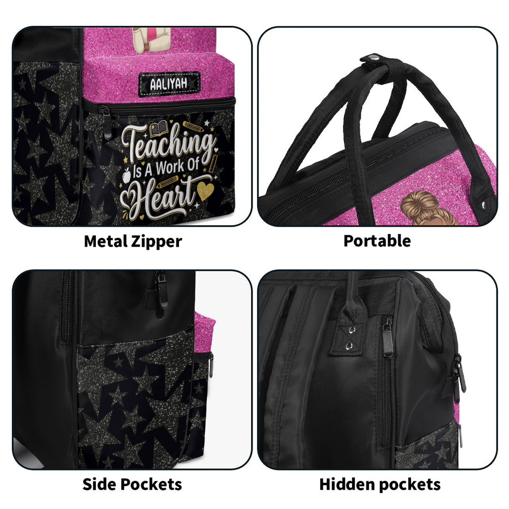 Teaching Is A Work Of Heart - Personalized Duckbilled Backpack