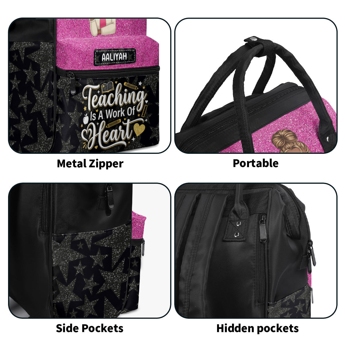 Teaching Is A Work Of Heart - Personalized Duckbilled Backpack
