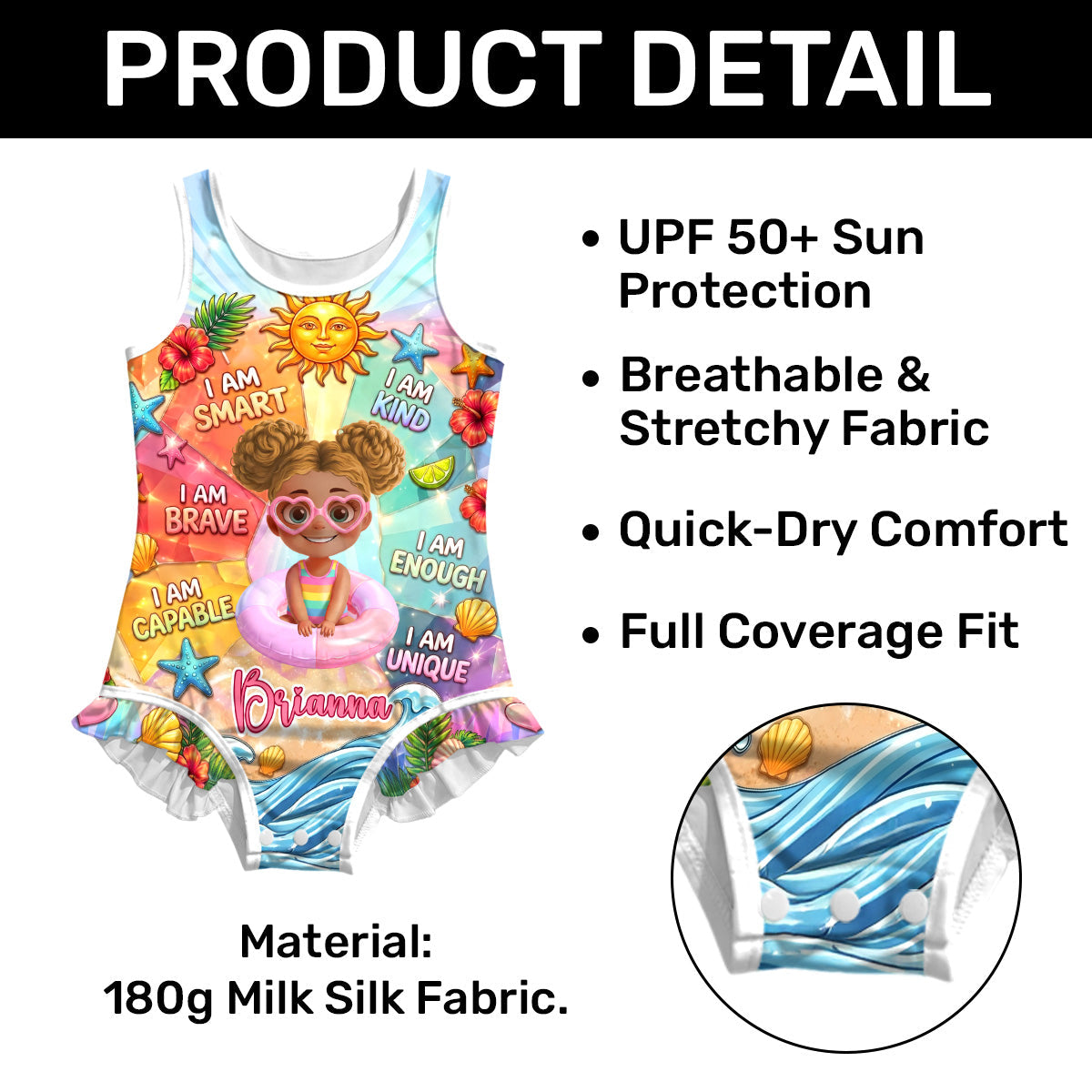 I Am Smart - Personalized One-Piece Swimsuit