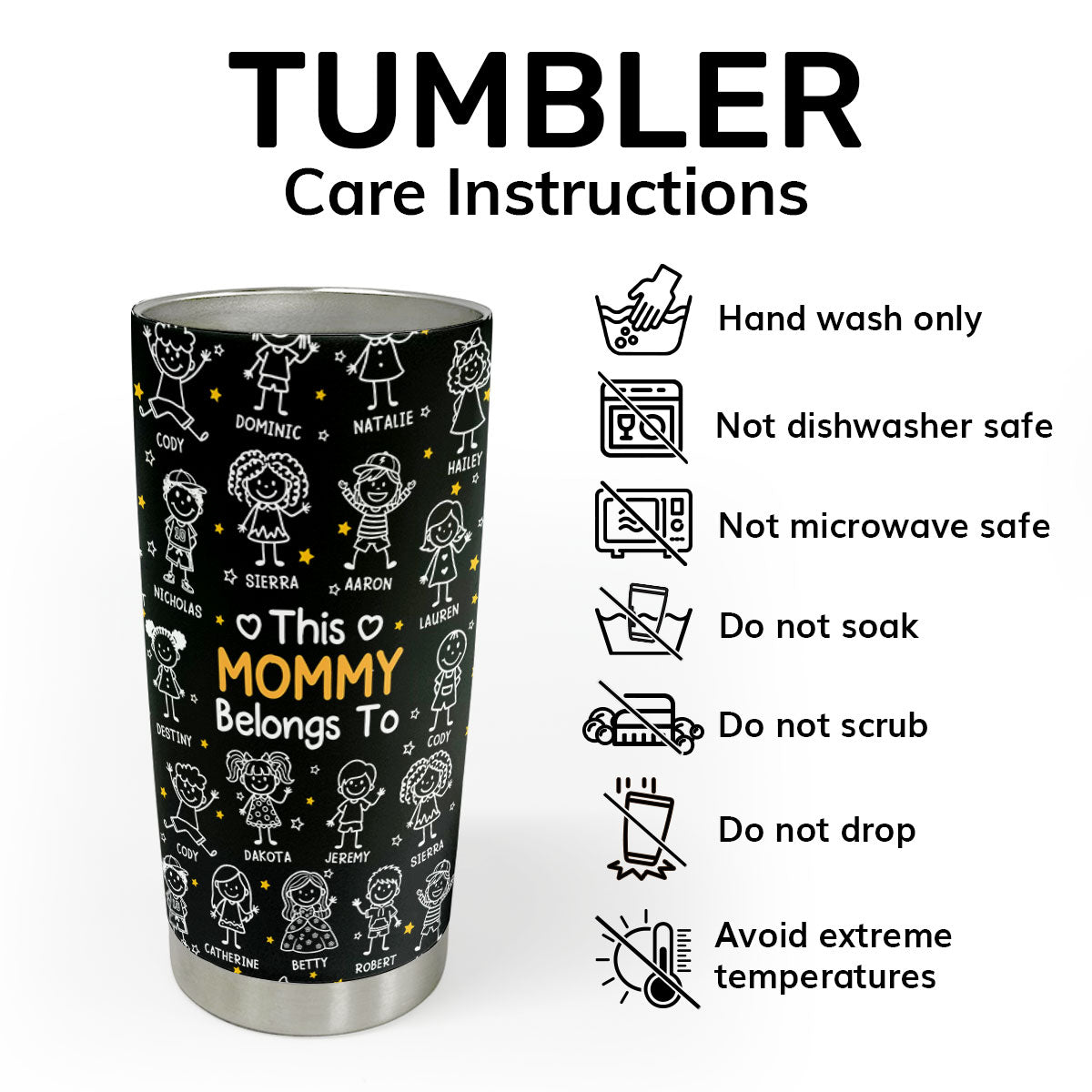 This Mommy Belongs To - Personalized Stainless Steel Tumbler