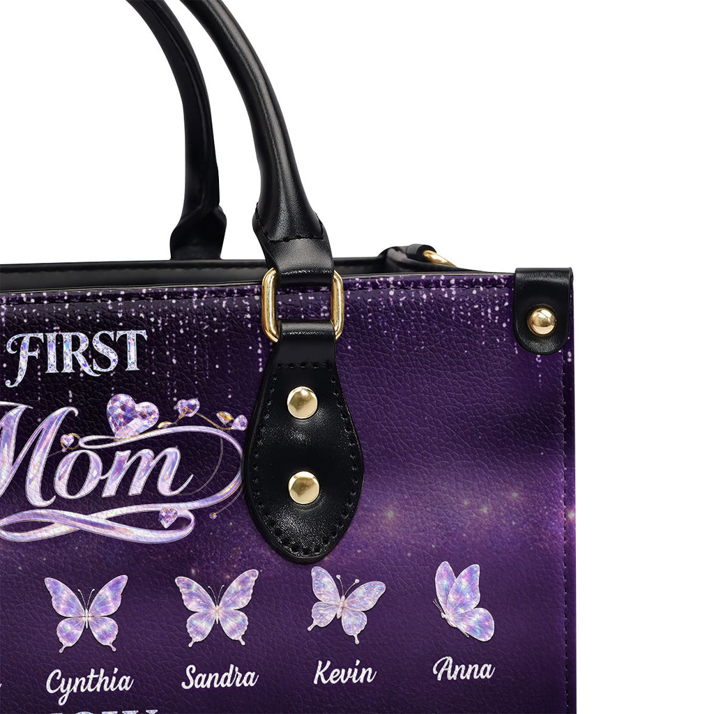 First Mom Now Grandma - Personalized Leather Handbag