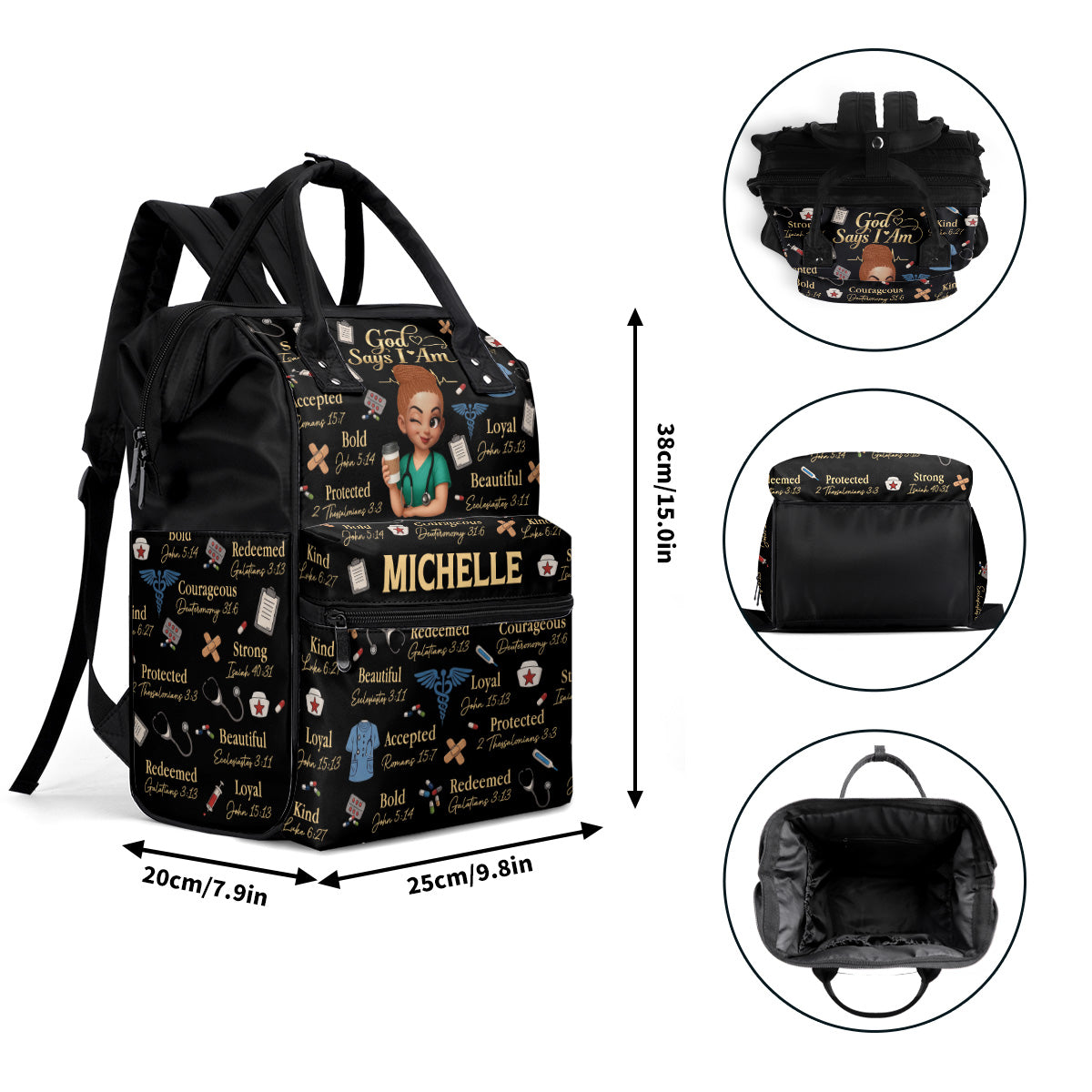 God Says I Am A Nurse - Personalized Duckbilled Backpack