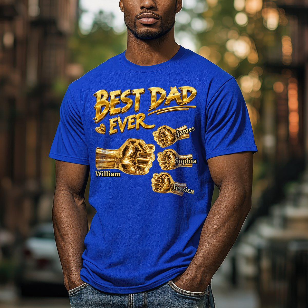 Best Dad Ever - Personalized 2D Unisex T-shirt