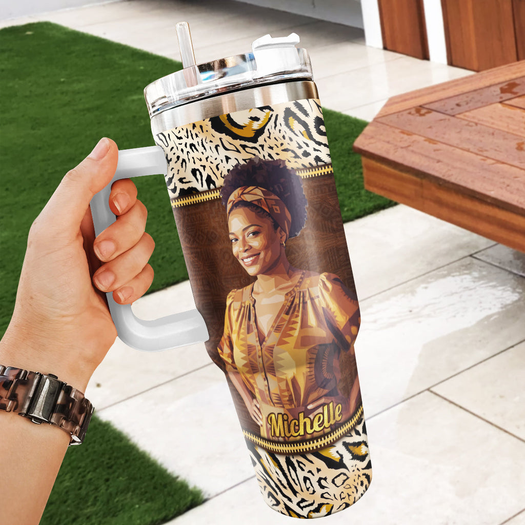A Queen And A Warrior - Personalized Stainless Steel Tumbler