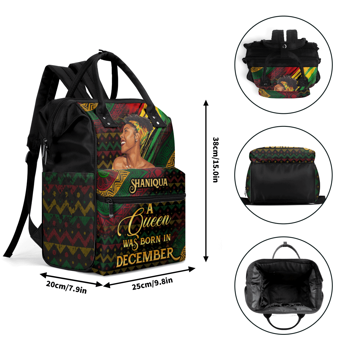 A Beautiful Black Queen - Personalized Duckbilled Backpack