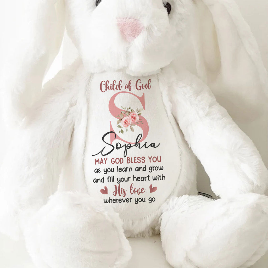May God Bless You - Personalized Stuffed Bunny
